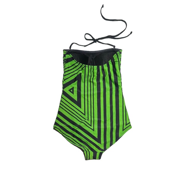 Joe Fresh Green Lightly Padded Removable Halter One Piece Swimsuit Size Small - Picture 2 of 11